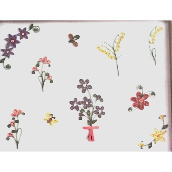 Vintage Craft Kit Beginner Quilling Paper Filigree Petty Point Pretty Posies and - Picture 10 of 10